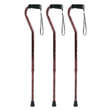 Carex 오프셋 조절 디자이너 지팡이, 빨간색, 3개