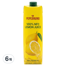페페브루노 100% NFC 레몬 주스, 6개, 1L