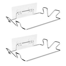 Winprice 不鏽鋼垃圾袋掛架, 銀色, 2入