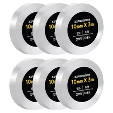 DADA 超強力單面矽膠膠帶 10mm x 3m, 透明, 6個