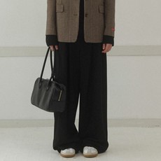 AtelierNain 女款腰間打摺西裝寬褲 PT-5588