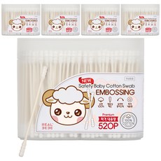 Realbebe安全嬰兒棉籤, 520件, 5個