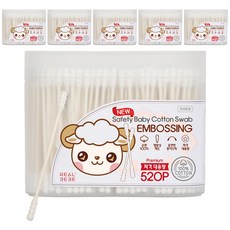 Realbebe安全嬰兒棉籤, 520件, 6個