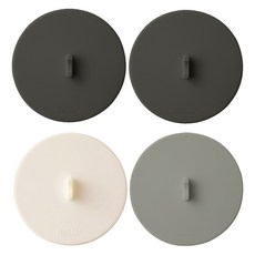 MONACO OLIVE 完全貼合懸浮真空矽膠杯蓋4件組, 1套, 炭灰色, 炭灰色, 奶油色, 灰色