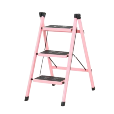 세이니크 다용도 접이식 3단 사다리 핑크 M, 1개