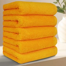 Terrique 高級飯店毛巾 200g 40支精梳棉, 5個, 黃色