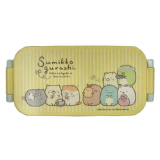 Skater 日本製 角落生物 雙層便當盒 附筷子 17.6 x 8.3 x 3.8cm 上層 300ml + 下層 300ml, 黃色, 1組