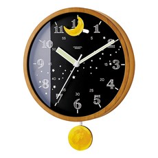 DODEKA 夜光星星月亮搖擺鐘 378 x 298 x 71mm, 夜空黑