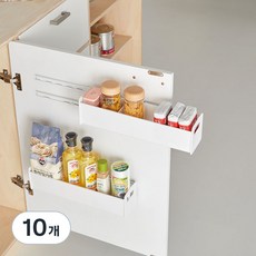 Easy Moa黏貼型滑動縫隙收納抽屜整理盒, 白色, 10個