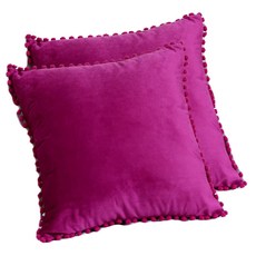 j&n 英絲閃絨蘭流蘇抱枕 2個, 紫色