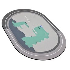 bebehome 軟式硅藻土速乾防滑吸水地墊, 圓形可愛恐龍, 1個