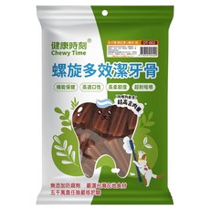Chewy Time 健康時刻 全犬螺旋多效潔牙骨 短 按摩牙齦 減少牙垢 乳酸 具高柔韌性 安全易消化, 蝦紅素+雞肉, 310g, 1包