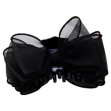 HanNal 雪紡蝴蝶結盤髮髮夾 中尺寸