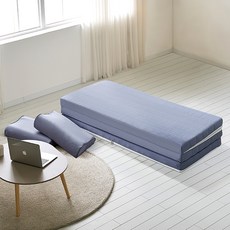 내추럴슬립 접이식 천연라텍스 매트리스, 딥블루그레이, 7.5cm