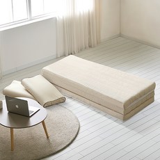 내추럴슬립 접이식 천연라텍스 매트리스, 크림베이지, 5cm