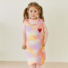 Maykids 女童愛心圖案刺繡渲染連身背心睡裙