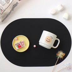 ade.l 薄款膠囊型矽膠餐墊, Black, 386mm x 262mm x 1.8mm, 2個