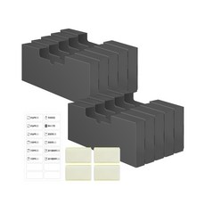 WIZU 塑膠袋收納盒 大 10入 + 魔鬼氈 4入 + 貼紙, 深灰色, 1套