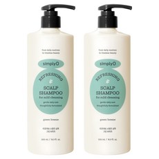 심플리오 리프레싱 스칼프 샴푸 그린 브리즈향, 500ml, 2개