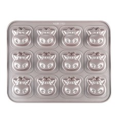 CHEFMADE 12格不沾牛造型烤盤模具, 1個