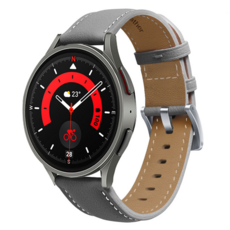 LuA lovel Galaxy Watch 相容皮革錶帶, 灰色, 1個