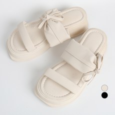 핑크썸 여성용 토에뉴 통굽 리본 샌들 ZWJS2909