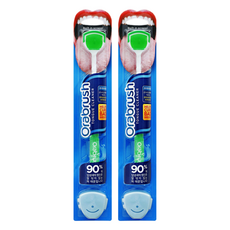 Orabrush 綠色刮舌器 + 專用收納蓋, 2個