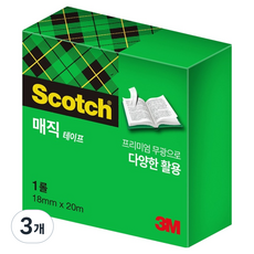 3M Scotch 魔術膠帶補充包 18mm x 20m, 單一顏色, 3個
