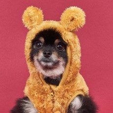 DOG-i 寵物熊熊連帽背心, 芥末黃