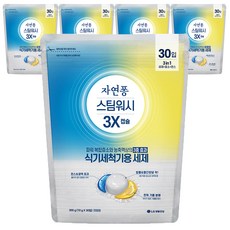 자연퐁 스팀워시 3X 식기세척기용 캡슐 세제 30입, 300g, 5세트