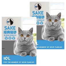 SAKE 粗球礦砂 含消臭/抗菌成分 10L, 原味, 6kg, 2包