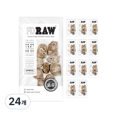 에프디로우 반려동물 동결건조간식, 오리 목뼈, 20g, 24개