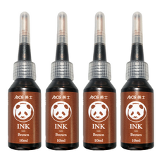 ACE 英士 丸筆補充液 墨水 10cc, 棕色, 4瓶