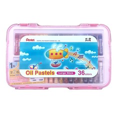Pentel 飛龍文具 粗粉蠟筆, 36色 大筆桿, 1盒