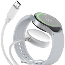 일리온 갤럭시워치 호환 맥세이프 무선 충전기 케이블 충전독, 화이트, 1개