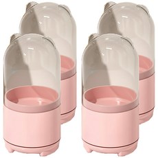 Mega 360旋轉透明防塵刷具桶, 櫻花粉, 4個