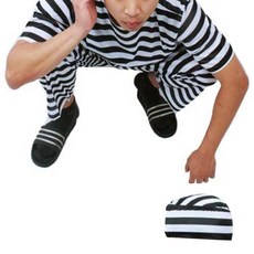 반팔 죄수복, 블랙 + 화이트, 1세트