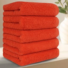Terrique 高級飯店毛巾 200g 40支精梳棉, 5個, 橘色