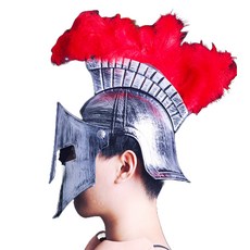 羽毛中世紀戰士頭盔, 1個, 銀色