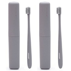 UPURITY 攜帶式牙刷 2入+保護殼 2入 05號 灰色, 1套