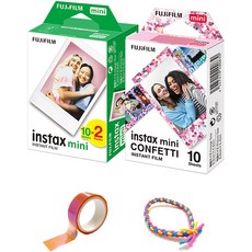 instax 拍立得 mini空白底片 20張+五彩繽紛 10張, 單品, 1套