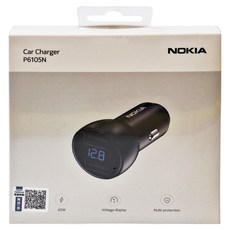 NOKIA 車載充電器 P6105N 60W 雙USB快速充電 電壓顯示 多重保護