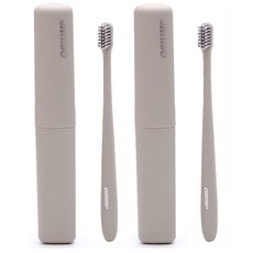 UPURITY 攜帶式牙刷 2入+保護殼 2入 06號 棕色, 1套