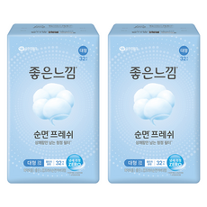 GOODFEEL FRESH 純棉表層衛生棉 蝶翼型, 32入, 2個, 大型