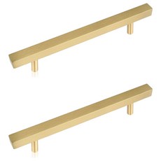 MONESPACE 方形桿家具把手 黃銅 128mm, 2個