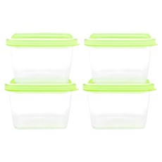 Bebelock 吸蓋式儲存盒 120ml, Green, 4個