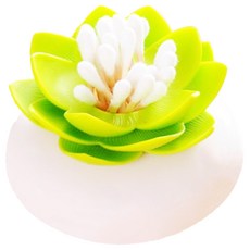 iSFun 綻放蓮花 附蓋防塵棉花牙籤筒, 1個, 綠色