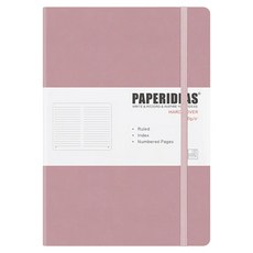 PAPERIDEAS A5 硬皮筆記本, 點陣內頁, 188頁, 變色環保PU皮, 冰莓粉, 1本