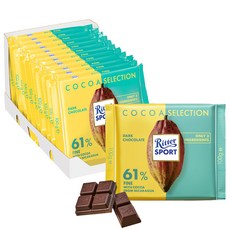 Ritter SPORT 杏仁黑巧克力片, 12入, 100g