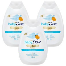 babydove 豐潤保濕身體乳液, 3瓶, 400ml